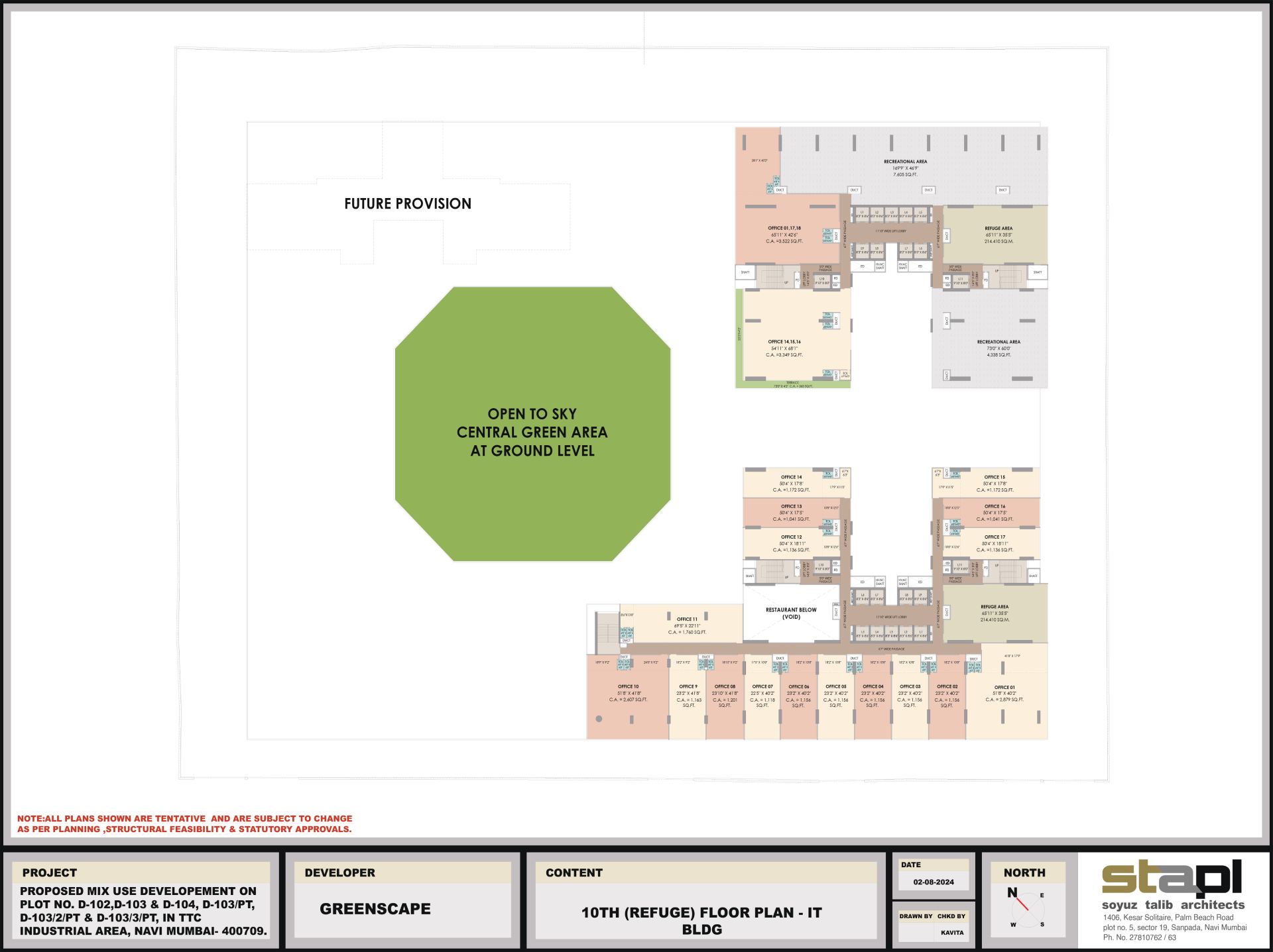 10TH FLOOR PLAN (REFUGE)