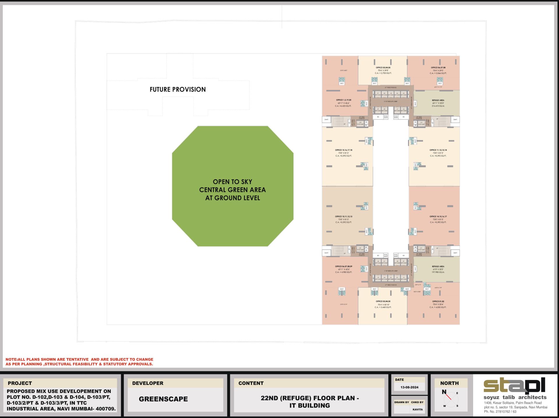 22ND FLOOR PLAN (REFUGE)